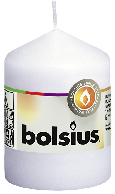 Bolsius Pillar Candle White (80mm x 58 mm) Bolsius Pillar Candle White (80mm x 58 mm)