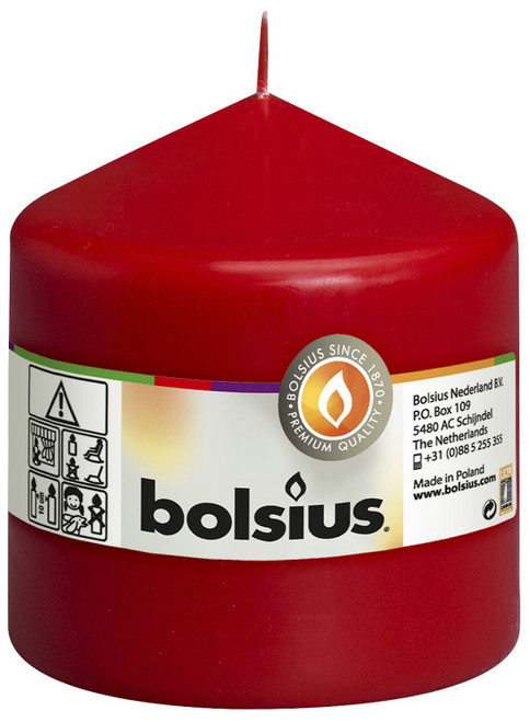 Bolsius Pillar candle Red, single in cello (100 mm x 98 mm) Bolsius Pillar candle Red, single in cello (100 mm x 98 mm)
