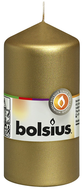 Bolsius Pillar candle Gold (120mm x 58mm) Bolsius Pillar candle Gold (120mm x 58mm)