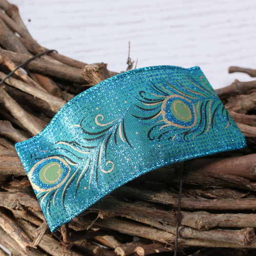Turquoise peacock ribbon (10yd) Turquoise peacock ribbon (10yd)