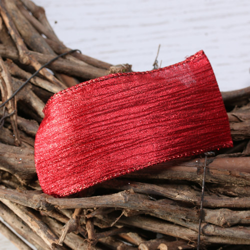 Red Metallic Crinkle Ribbon (63mm x 10yd) Red Metallic Crinkle Ribbon (63mm x 10yd)