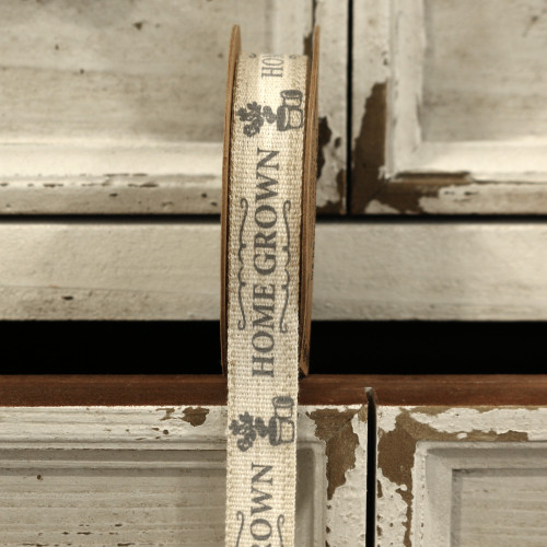 'Homegrown' Grey Linen Ribbon 15mm 'Homegrown' Grey Linen Ribbon 15mm