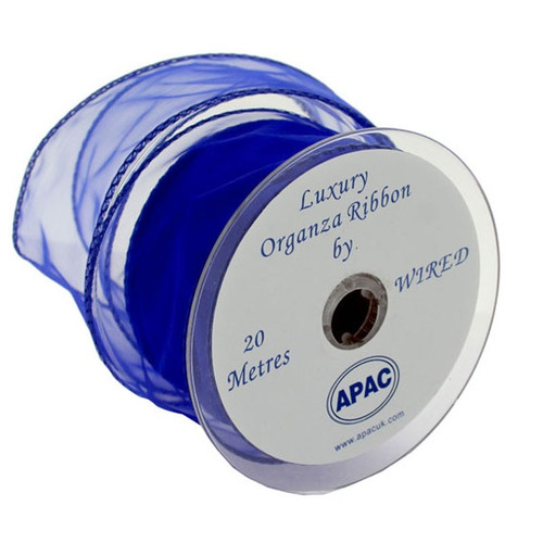 Royal Blue Wired Chiffon Ribbon 50mm Royal Blue Wired Chiffon Ribbon 50mm