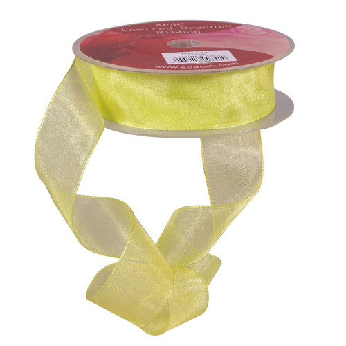 Lime Woven Edge Organza 25mm Lime Woven Edge Organza 25mm