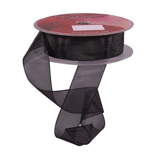 Black Woven Edge Organza 25mm Black Woven Edge Organza 25mm