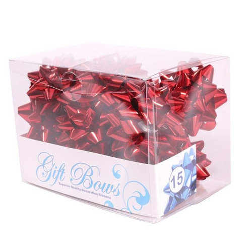 Metallic Red Galaxy Bows (x15)