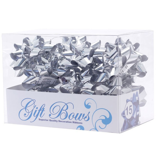 Metallic Silver Galaxy Bows (x15)