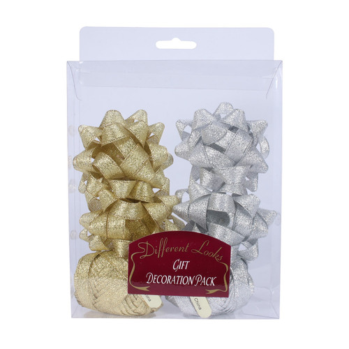 Metallic Gold &Silver Bows and Cops Metallic Gold &Silver Bows and Cops