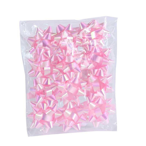 Iridescent Pink Mini Bows x 12 
