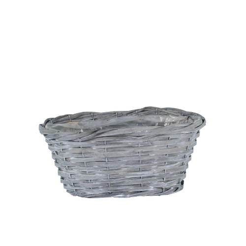 Oval Woodhouse Grey Wash Basket 32x18cm
