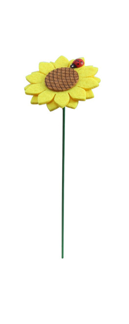 Felt sunflower pick on spring yellow 10pck