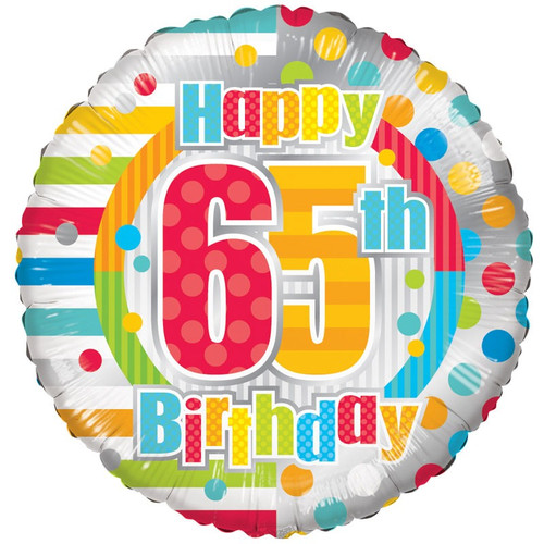 Radiant Happy 65th Birthday Balloon Radiant Happy 65th Birthday Balloon