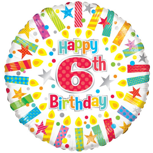 6th Birthday Radiant Candle Foil Balloon 6th Birthday Radiant Candle Foil Balloon