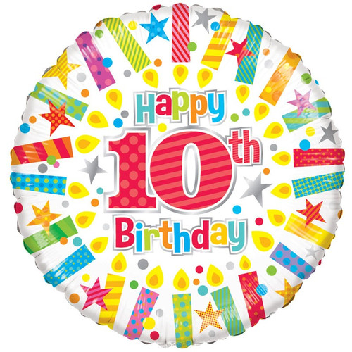 10th Birthday Radiant Candle Foil Balloon 10th Birthday Radiant Candle Foil Balloon