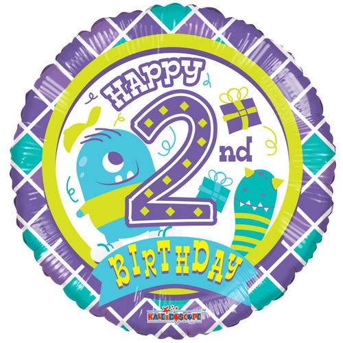 2nd Birthday Boy Monster Balloon 2nd Birthday Boy Monster Balloon