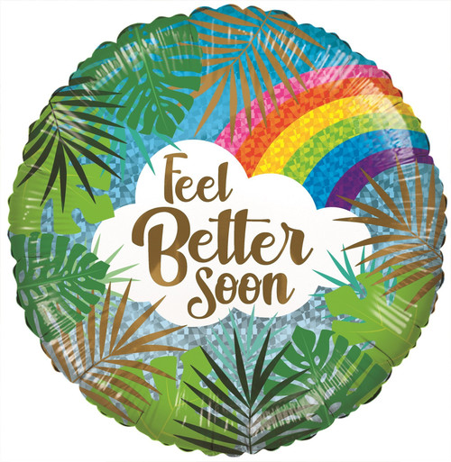 ECO Balloon - Feel Better Soon Leaves & Rainbow (18 Inch) ECO Balloon - Feel Better Soon Leaves & Rainbow (18 Inch)