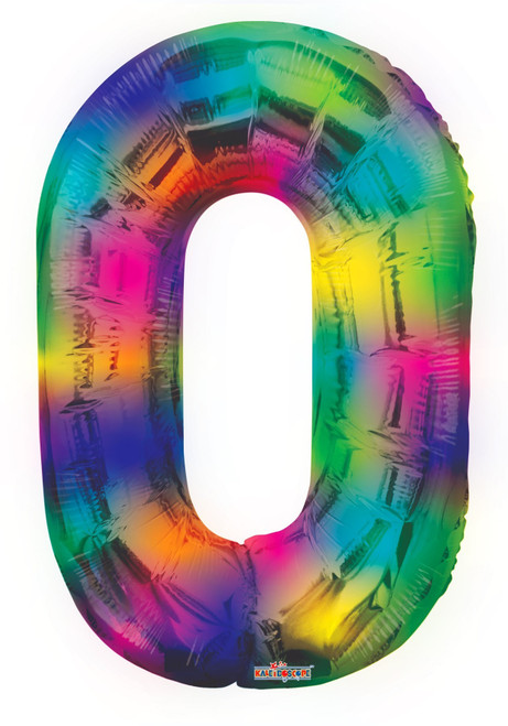 Number Balloon - 0 - Rainbow (34 inch) Number Balloon - 0 - Rainbow (34 inch)