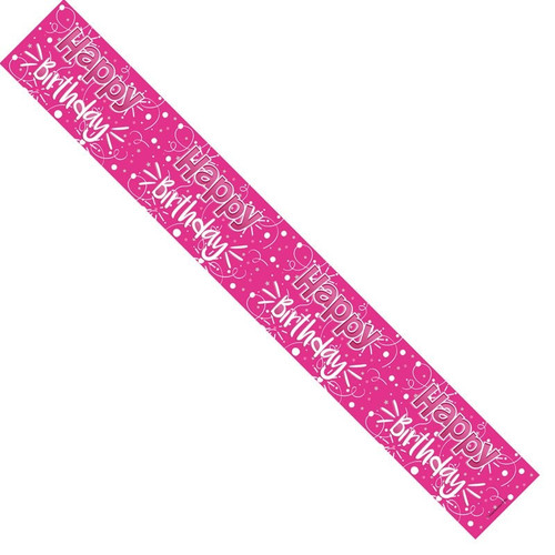 Happy Birthday Pink Banner (pack of 12) Happy Birthday Pink Banner (pack of 12)