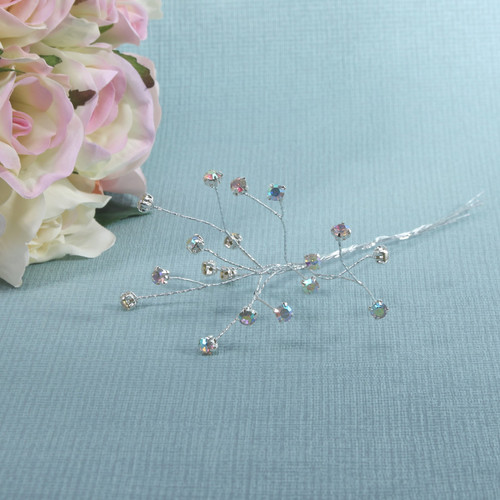 Iridescent Diamante Flower Spray