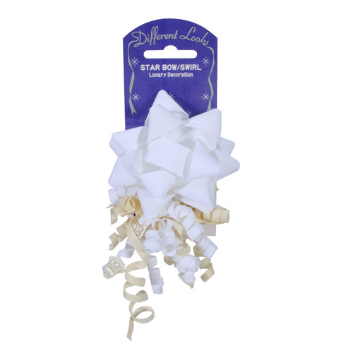 White Ivory Grosgrain Star Bow Bow (11cm) White Ivory Grosgrain Star Bow Bow (11cm)