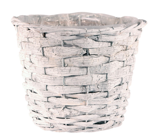 25cm Round White Bark Planter