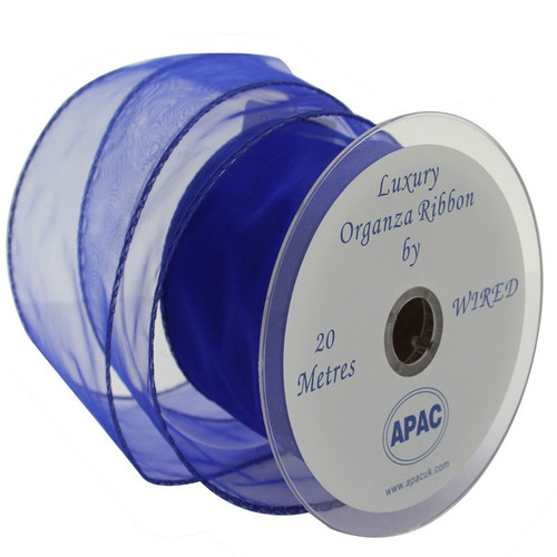 70mm Royal Blue Wired Chiffon 70mm Royal Blue Wired Chiffon