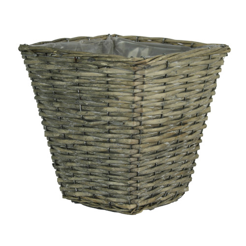 Square Grey Rattan Planter (25cm)