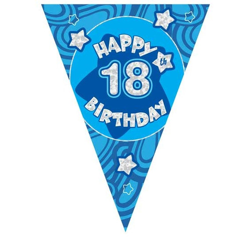 Blue Holographic 18th Birthday Banner Blue Holographic 18th Birthday Banner