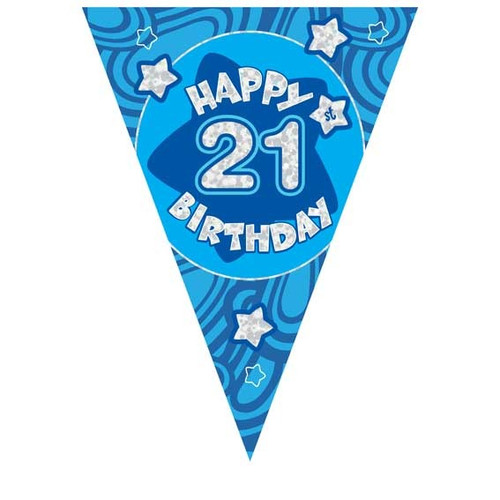 Blue Holographic 21st Birthday Banner Blue Holographic 21st Birthday Banner