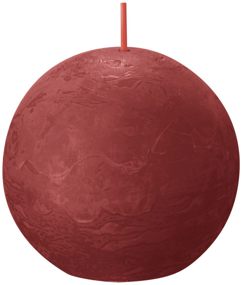 Bolsius Rustic Delicate Red Ball Candle (76mm) Bolsius Rustic Delicate Red Ball Candle (76mm)