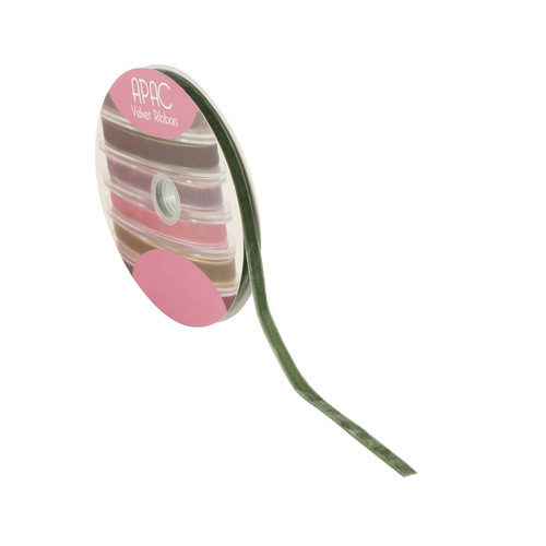 Dusky Green Velvet Ribbon (10mm x 20m) Dusky Green Velvet Ribbon (10mm x 20m)