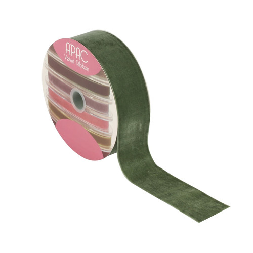 Dusky Green Velvet Ribbon (50mm x 20m) Dusky Green Velvet Ribbon (50mm x 20m)