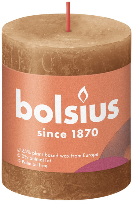 Spice Brown Bolsius Rustic Shine Pillar Candle (80 x 68mm) Spice Brown Bolsius Rustic Shine Pillar Candle (80 x 68mm)