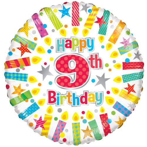 9th Birthday Radiant Candle Foil Balloon 9th Birthday Radiant Candle Foil Balloon