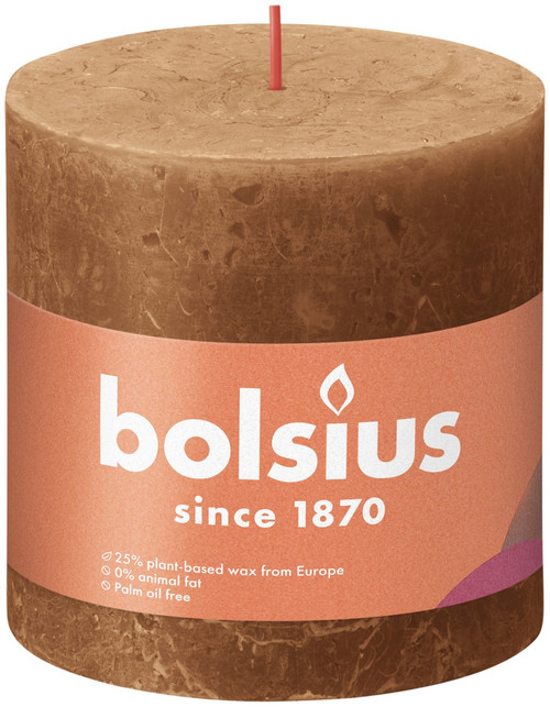 Bolsius Rustic Spice Brown Shine Pillar Candle (100mm x 100mm) Bolsius Rustic Spice Brown Shine Pillar Candle (100mm x 100mm)