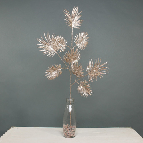 Champagne Glitter Fan Palm Stem 