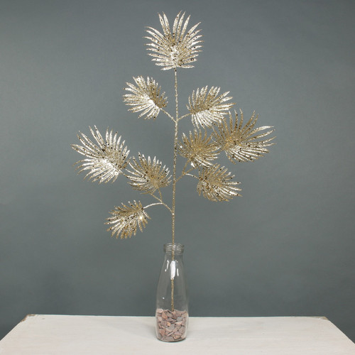Gold Glitter Fan Palm Stem Gold Glitter Fan Palm Stem