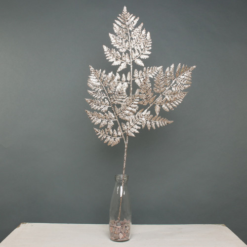 Glitter Fern Leaf stem Champagne Glitter Fern Leaf stem Champagne