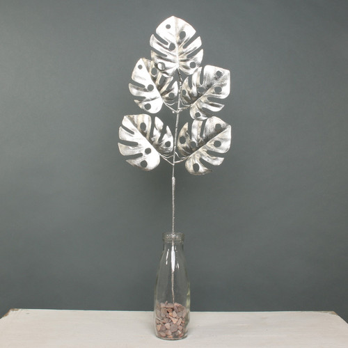 Champagne Metallic Monstera Leaf Spray Champagne Metallic Monstera Leaf Spray