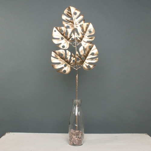Gold Metallic Monstera Leaf Spray Gold Metallic Monstera Leaf Spray