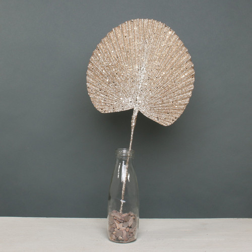 Champagne Glitter Palm Spear Stem Champagne Glitter Palm Spear Stem