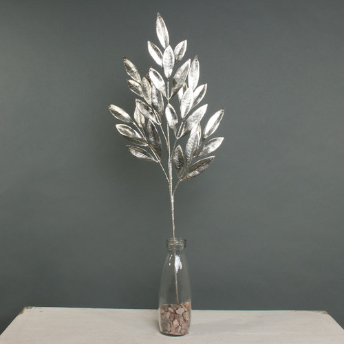 Champagne Metallic Laurel Leaf Spray Champagne Metallic Laurel Leaf Spray
