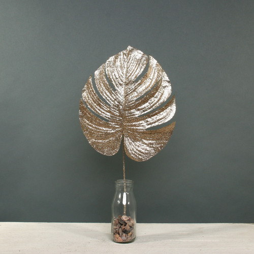 Champagne Glitter Monstera Leaf (Medium) Champagne Glitter Monstera Leaf (Medium)