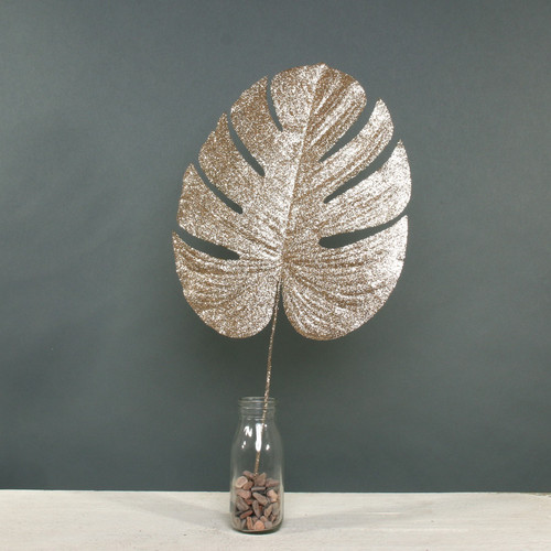 Champagne Glitter Monstera Leaf (Large) Champagne Glitter Monstera Leaf (Large)