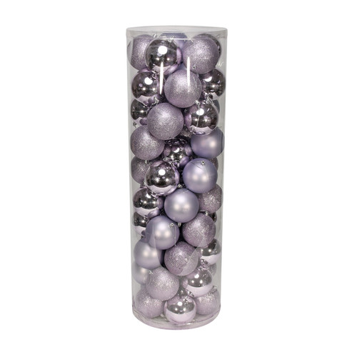 50 Lilac Baubles in Matt, Shiny & Glitter Finish (10cm) 50 Lilac Baubles in Matt, Shiny & Glitter Finish (10cm)