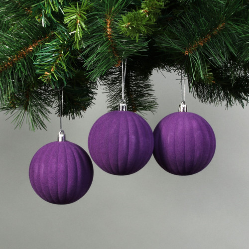 8cm Purple Velvet Watermelon Baubles (Set of 6) 8cm Purple Velvet Watermelon Baubles (Set of 6)