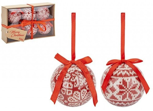 Scandi Style Knitted Look Baubles - Set of 6 Scandi Style Knitted Look Baubles - Set of 6