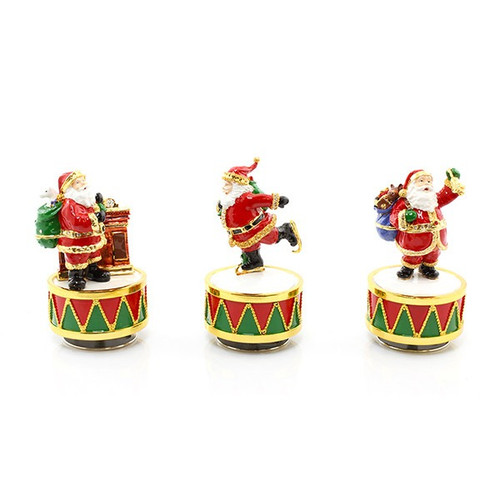 Christmas Santa Enamelled Musical Figurine Collectibles (3 Assorted Designs) Christmas Santa Enamelled Musical Figurine Collectibles (3 Assorted Designs)