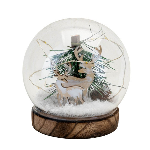 LED Reindeer & Forest Snow Globe (11cm) LED Reindeer & Forest Snow Globe (11cm)