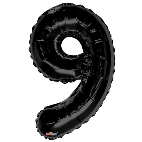 Black Number 9 Balloon 34inch